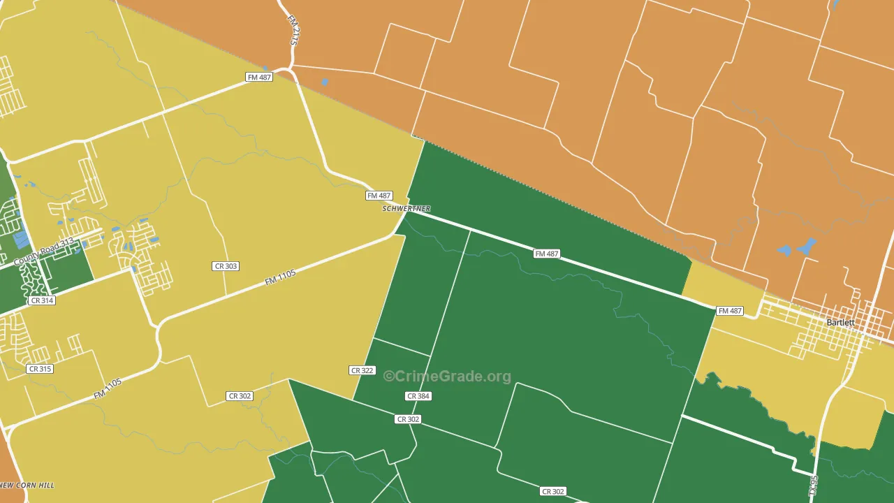 Schwertner, TX Map of Drug-Related Crime Rates