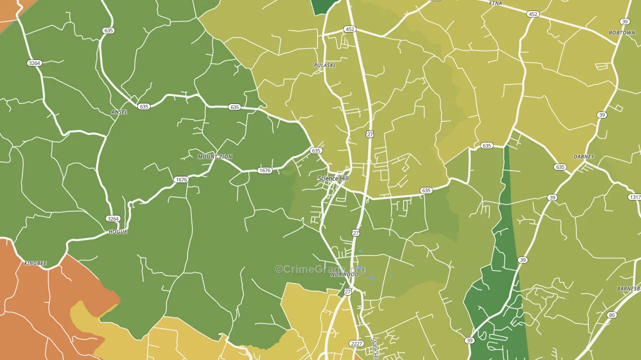 Science Hill, KY Map of Drug-Related Crime Rates