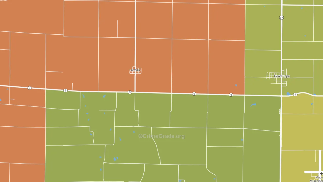 Sciota, IL Map of Drug-Related Crime Rates