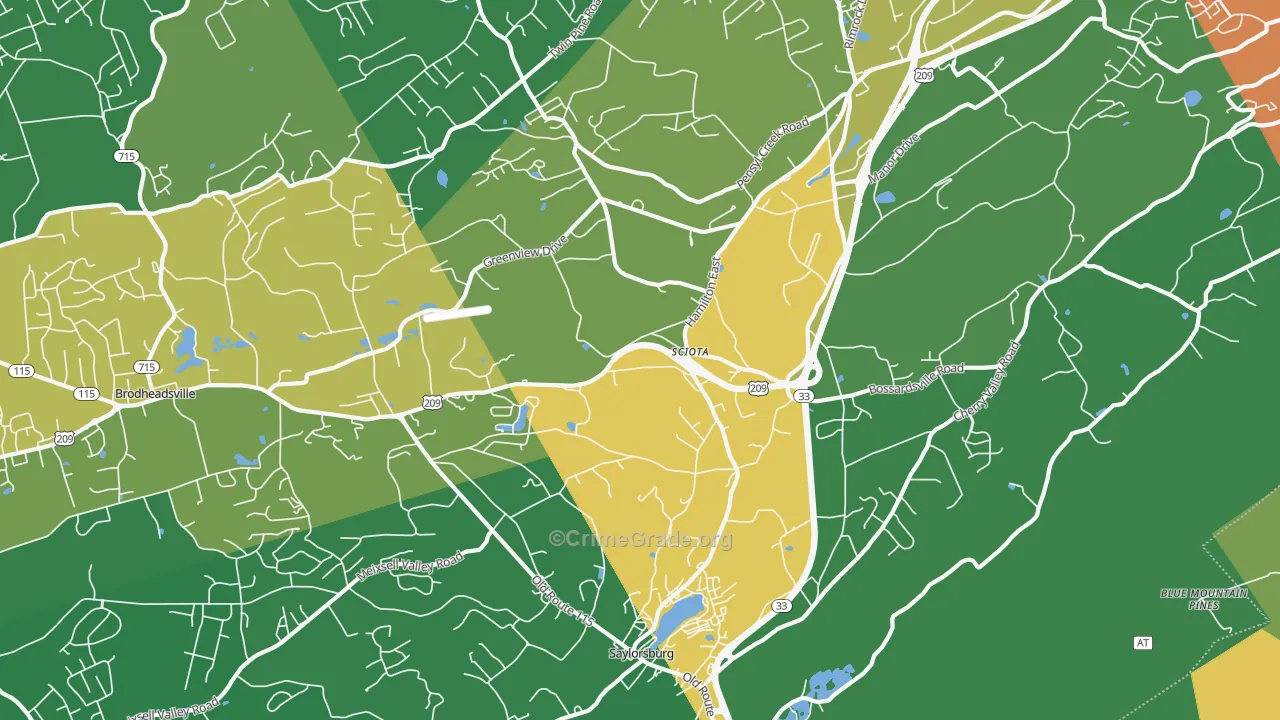 Sciota, PA Map of Drug-Related Crime Rates