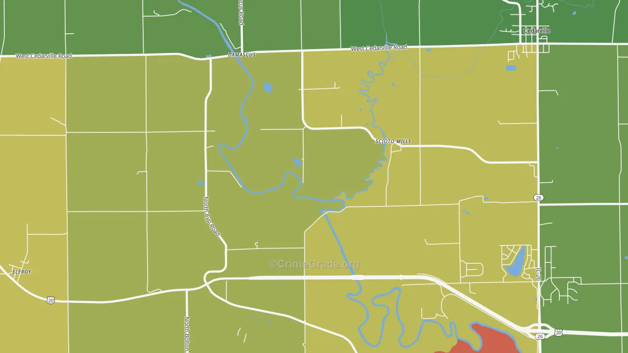 Scioto Mills, IL Map of Drug-Related Crime Rates