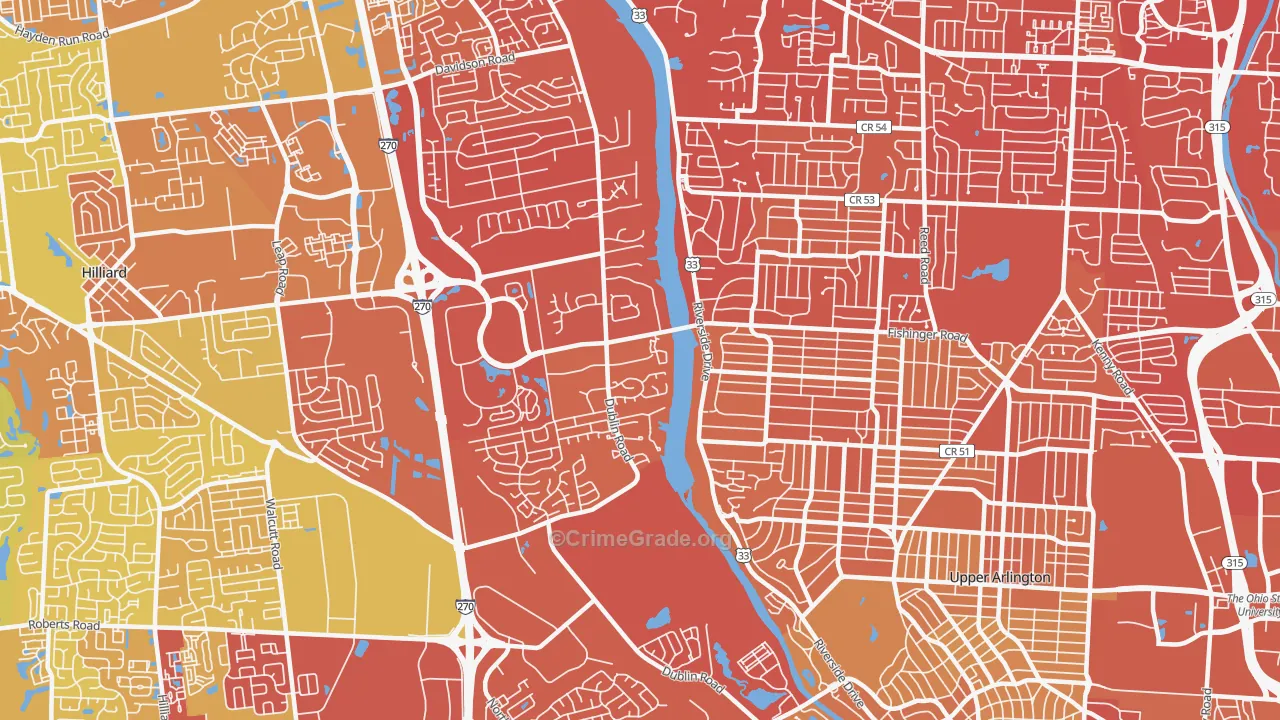 Scioto Trace, Columbus, OH Map of Drug-Related Crime Rates