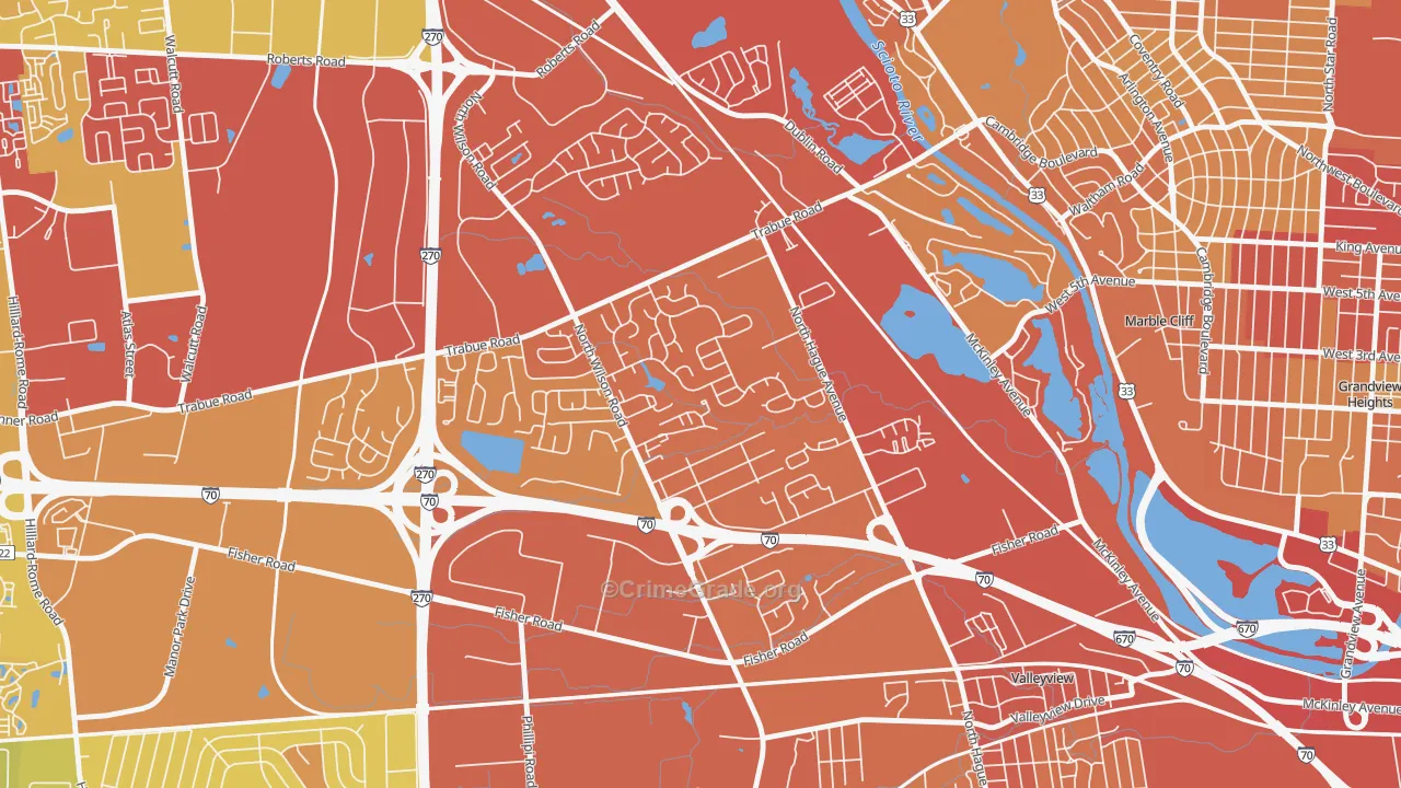 Scioto Woods, Columbus, OH Map of Drug-Related Crime Rates