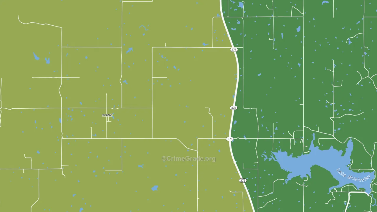 Scipio, OK Map of Drug-Related Crime Rates