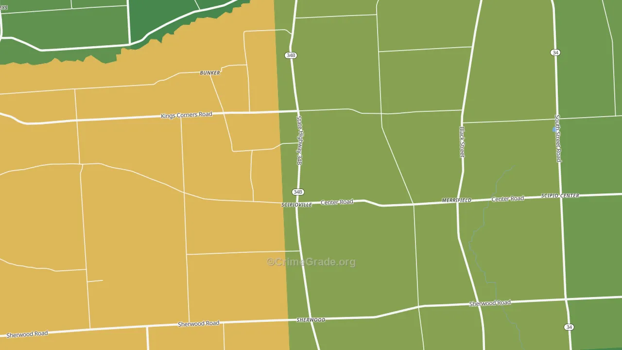 Scipioville, NY Map of Drug-Related Crime Rates