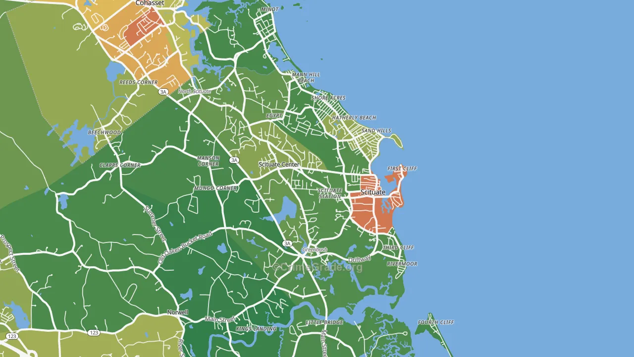 Scituate, MA Map of Drug-Related Crime Rates