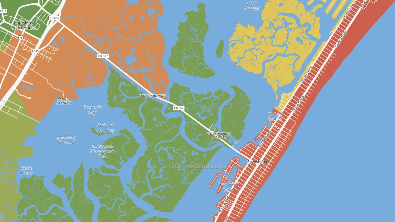 Scotch Bonnet, NJ Map of Drug-Related Crime Rates