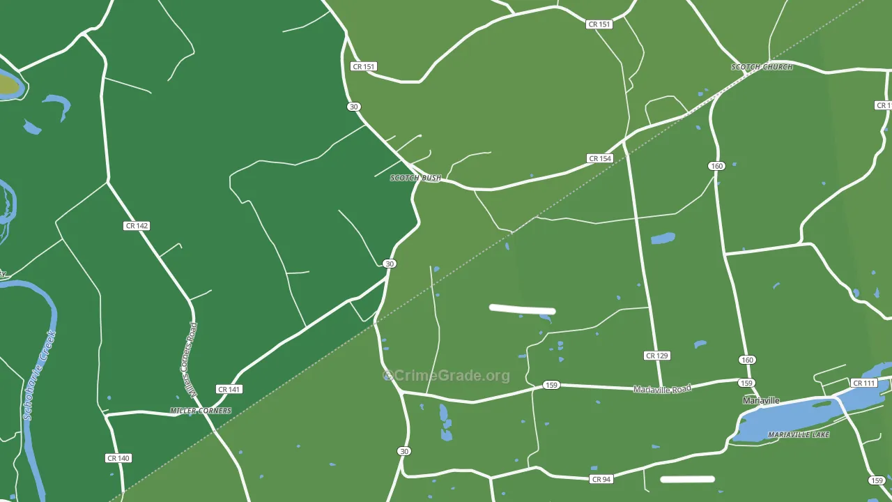 Scotch Bush, NY Map of Drug-Related Crime Rates