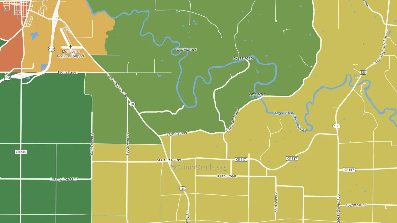 Scotch Grove, IA Map of Drug-Related Crime Rates