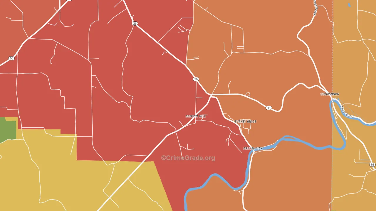 Scotch Hill, PA Map of Drug-Related Crime Rates