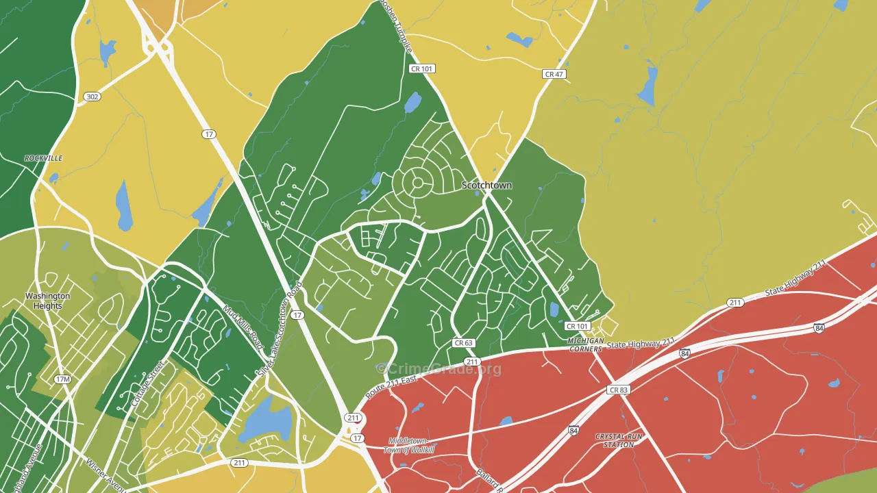 Scotchtown, NY Map of Drug-Related Crime Rates