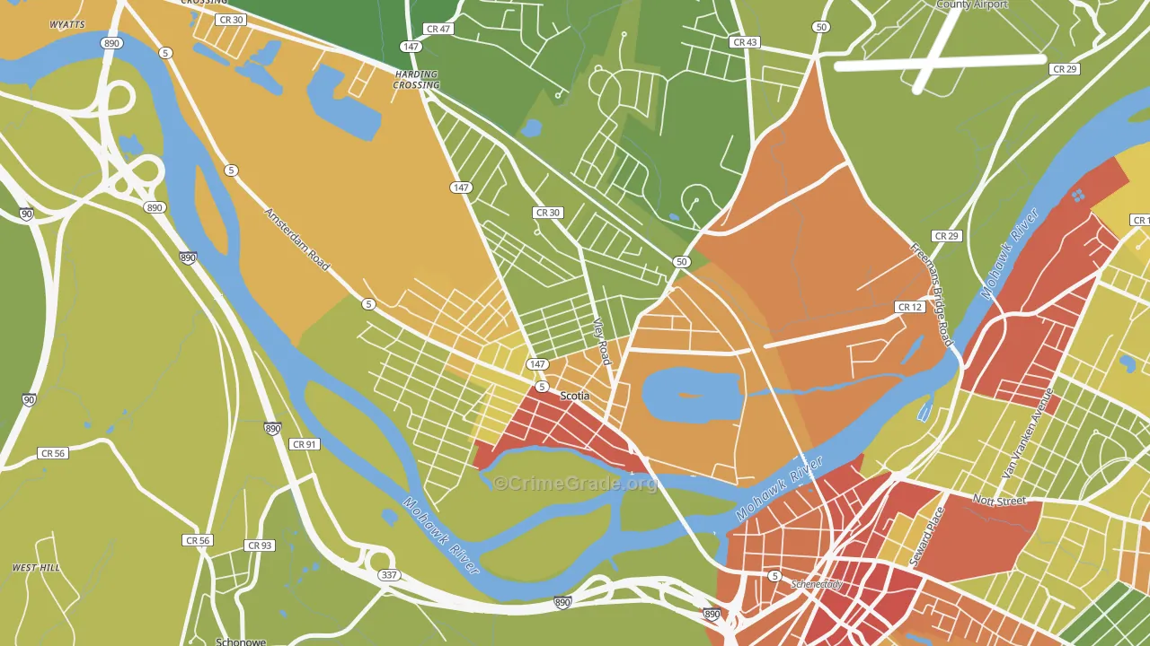 Scotia, NY Map of Drug-Related Crime Rates