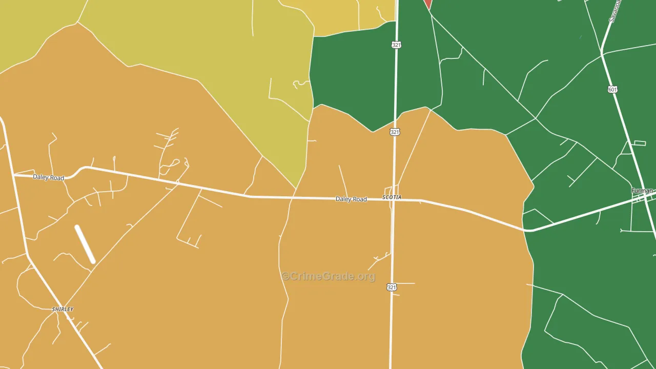 Scotia, SC Map of Drug-Related Crime Rates