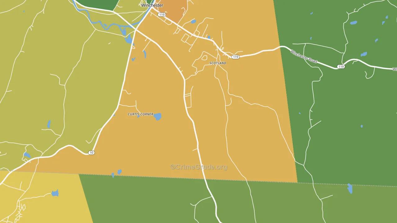 Scotland, NH Map of Drug-Related Crime Rates