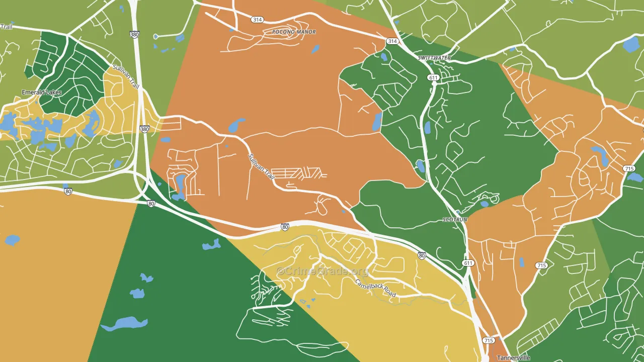 Scotrun, PA Map of Drug-Related Crime Rates