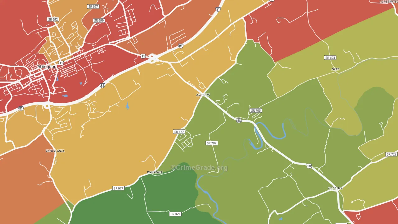 Scott Addition, VA Map of Drug-Related Crime Rates