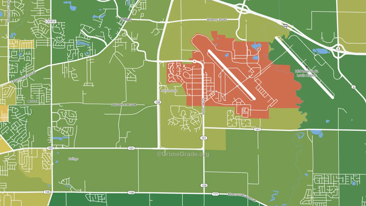 Scott AFB, IL Map of Drug-Related Crime Rates
