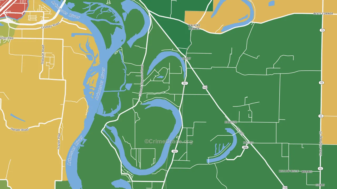 Scott, AR Map of Drug-Related Crime Rates
