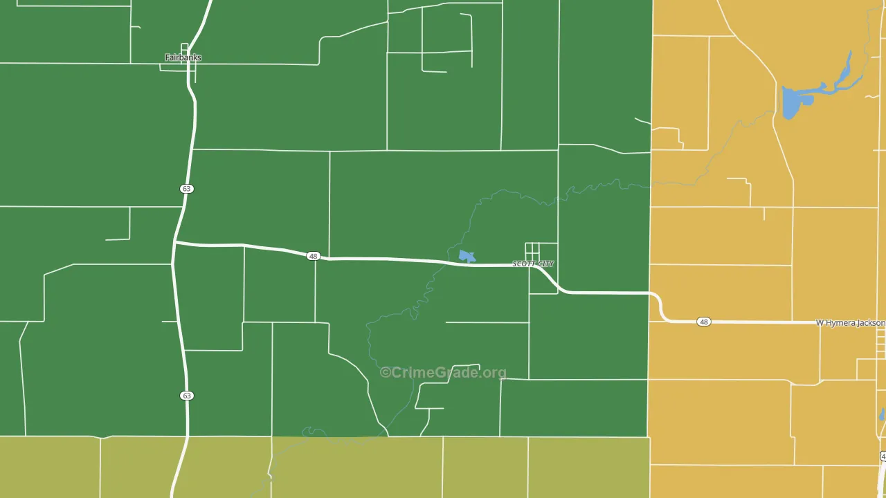 Scott City, IN Map of Drug-Related Crime Rates