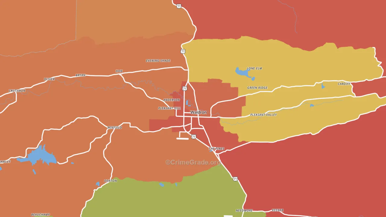 Scott County, AR Map of Drug-Related Crime Rates