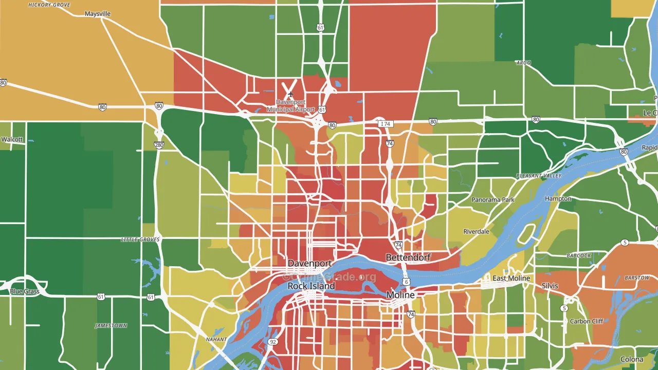 Scott County, IA Map of Drug-Related Crime Rates