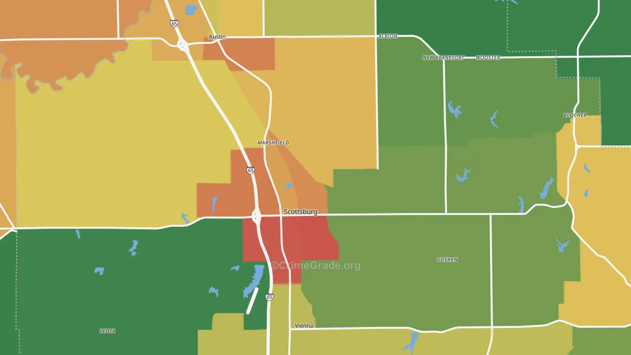 Scott County, IN Map of Drug-Related Crime Rates