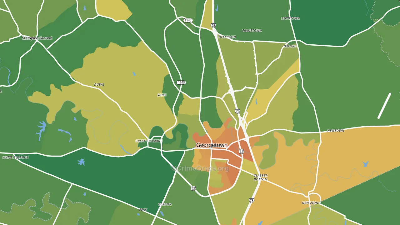 Scott County, KY Map of Drug-Related Crime Rates