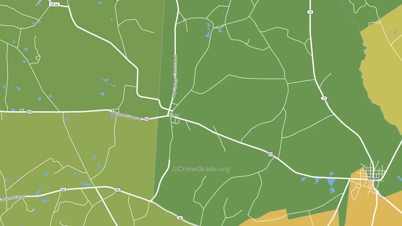 Scott, GA Map of Drug-Related Crime Rates