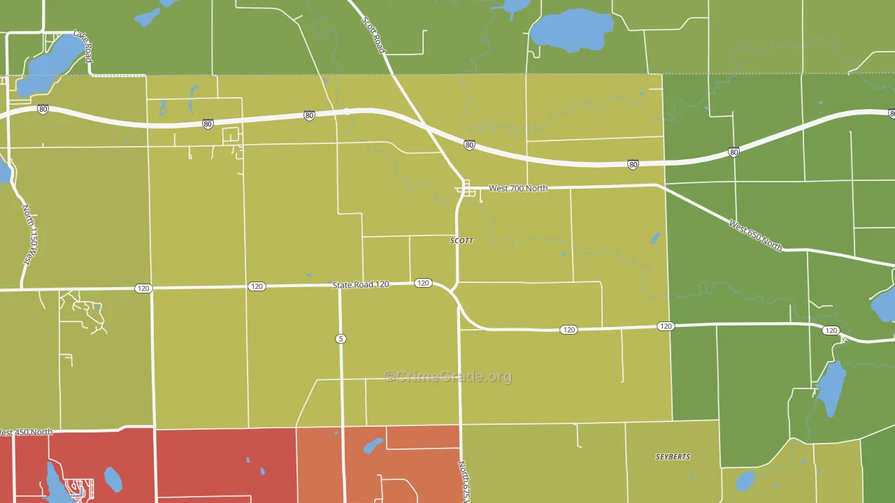 Scott, IN Map of Drug-Related Crime Rates