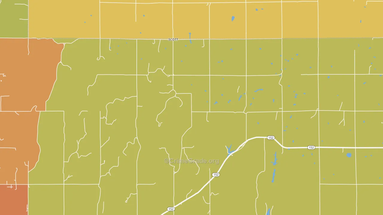 Scott, OK Map of Drug-Related Crime Rates