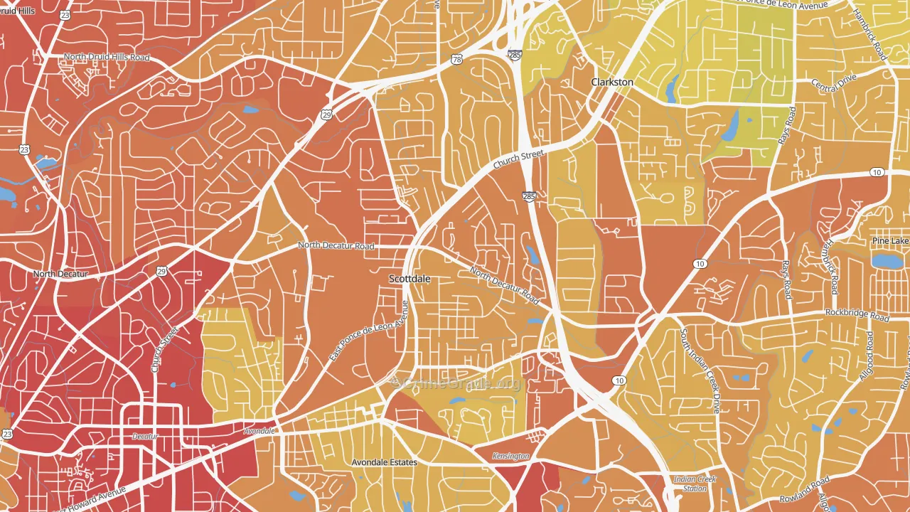 Scottdale, GA Map of Drug-Related Crime Rates