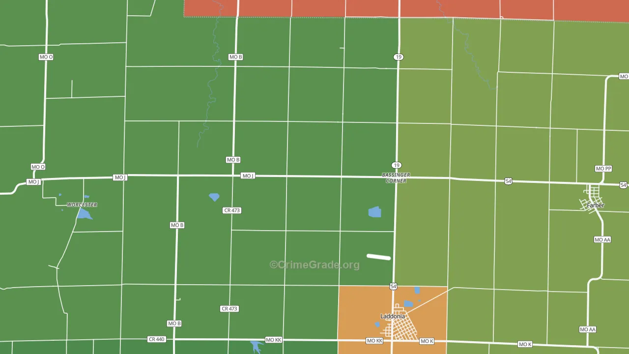 Scotts Corner, MO Map of Drug-Related Crime Rates