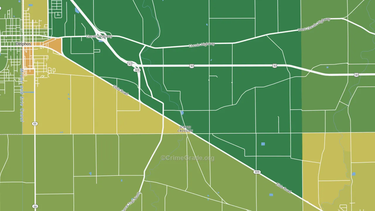 Scotts Crossing, OH Map of Drug-Related Crime Rates