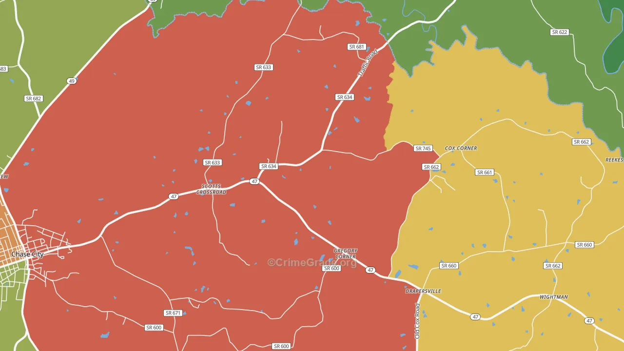 Scotts Crossroad, VA Map of Drug-Related Crime Rates