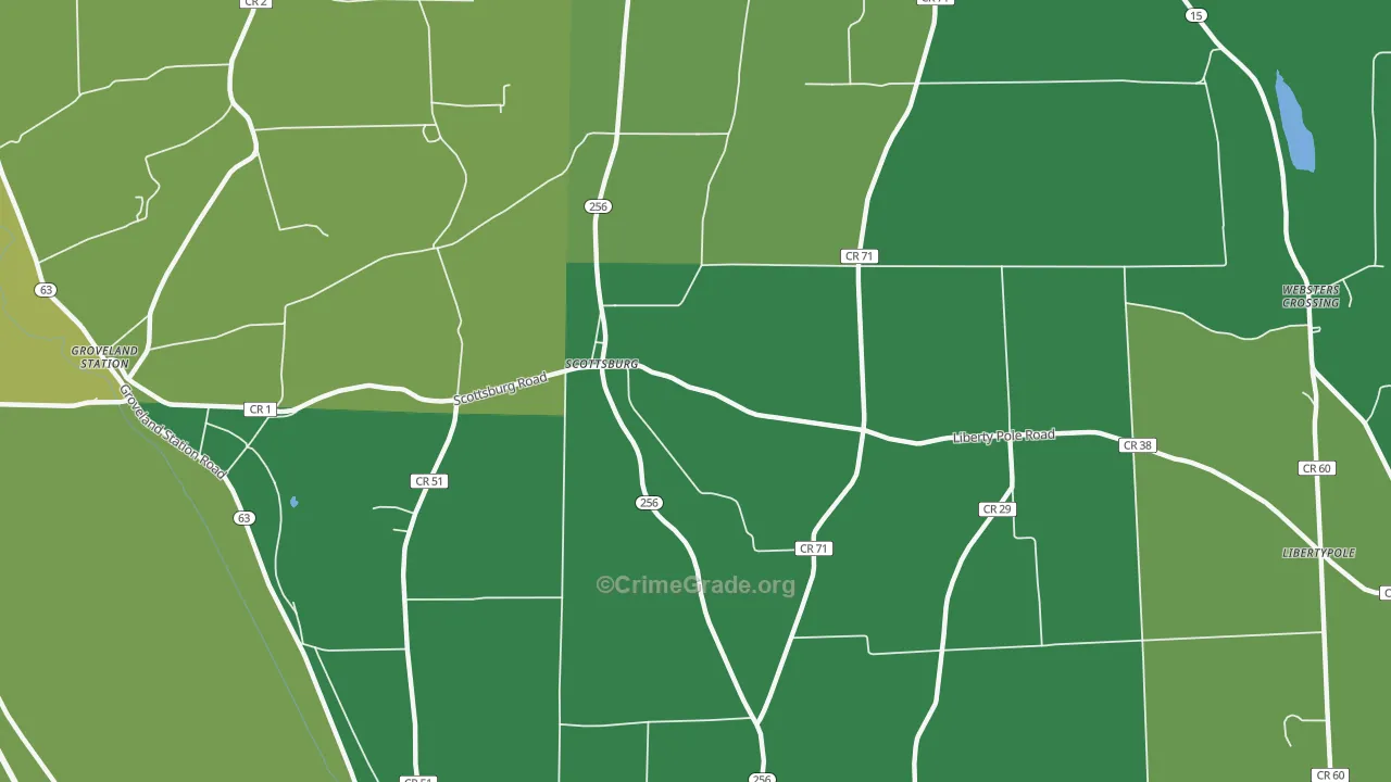 Scottsburg, NY Map of Drug-Related Crime Rates