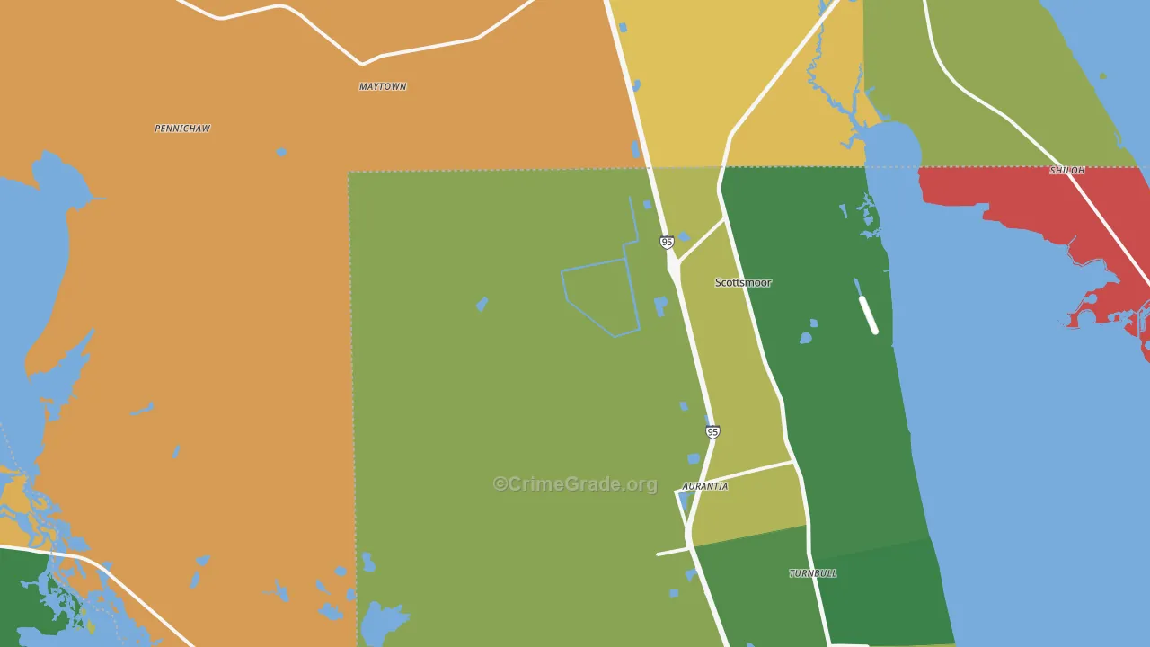 Scottsmoor, FL Map of Drug-Related Crime Rates