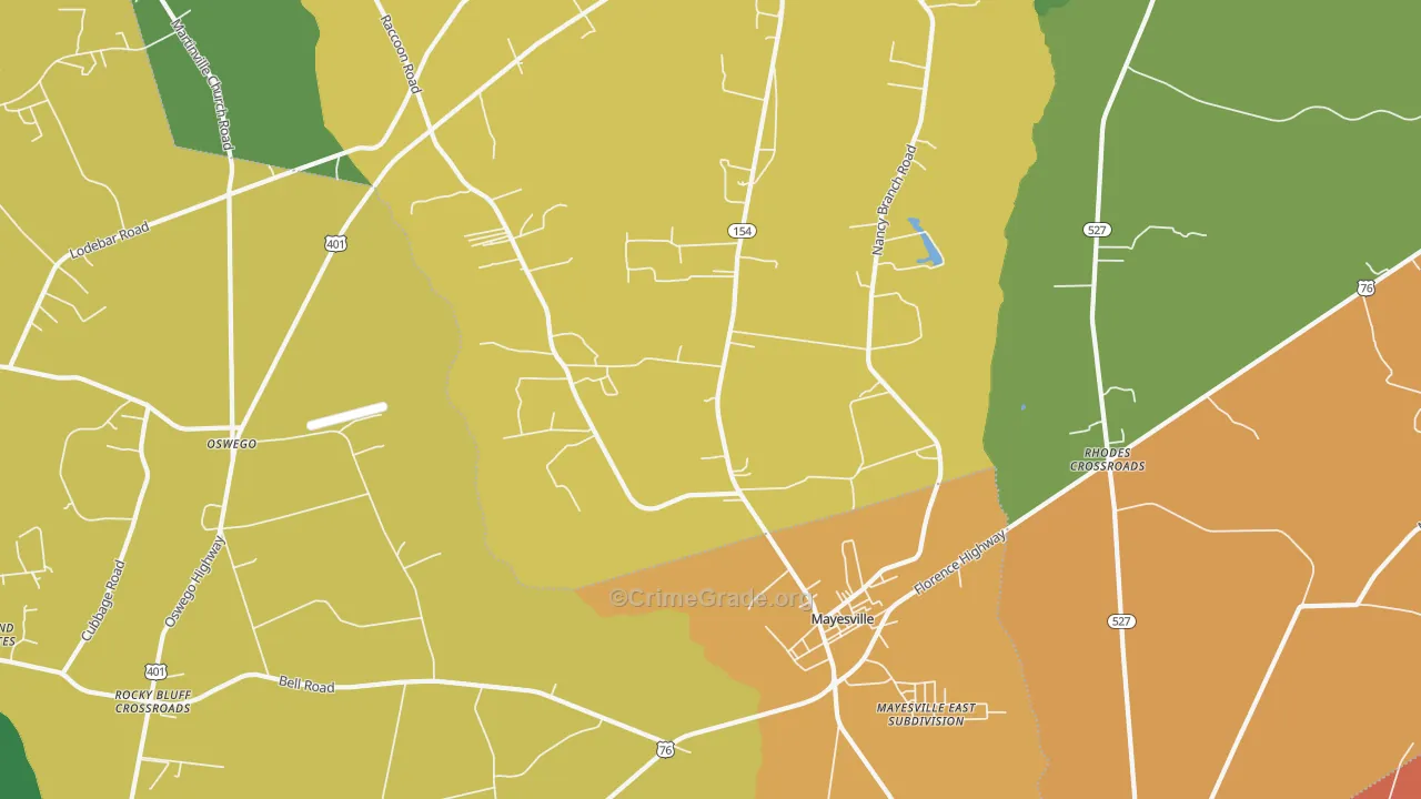 Scottsville, SC Map of Drug-Related Crime Rates