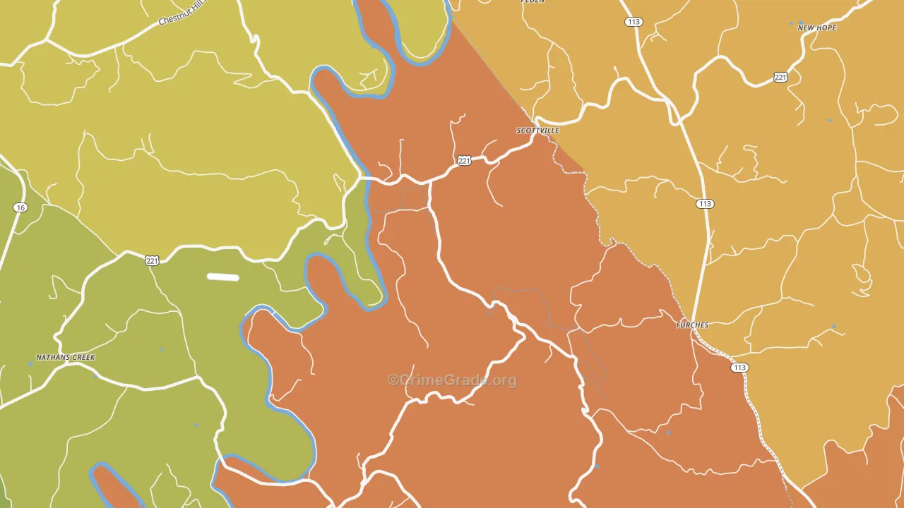 Scottville, NC Map of Drug-Related Crime Rates