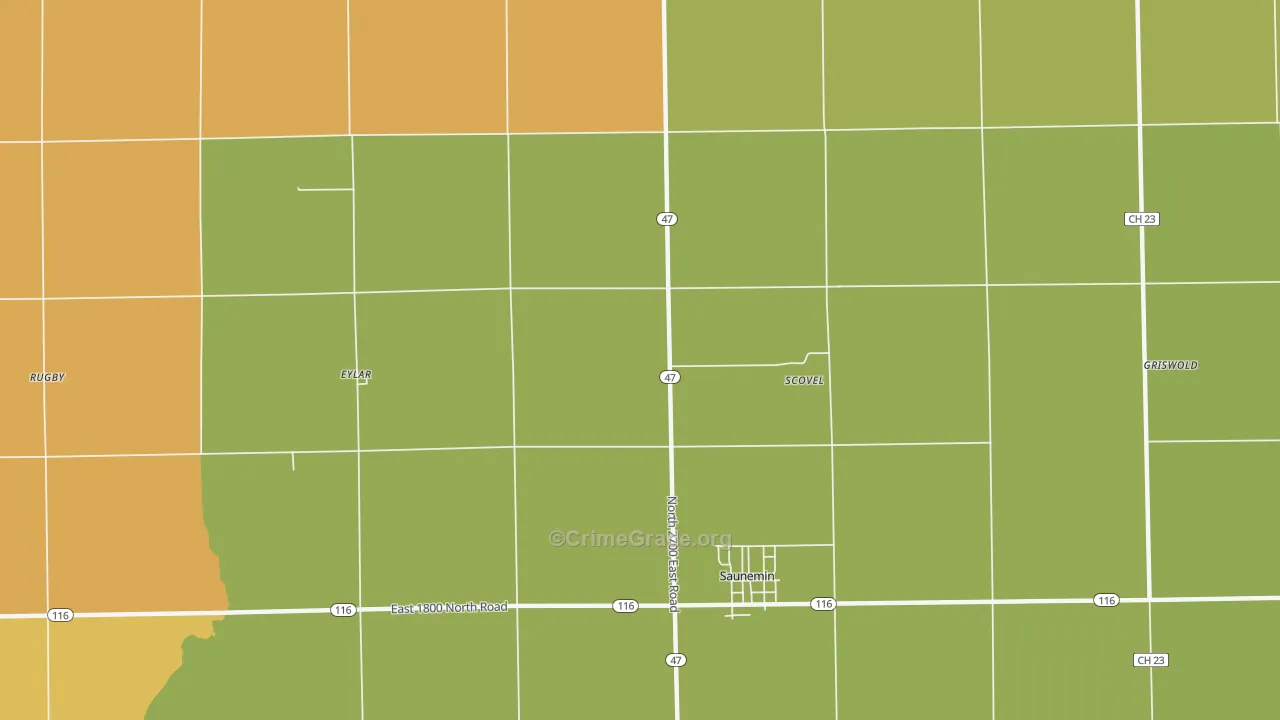 Scovel, IL Map of Drug-Related Crime Rates