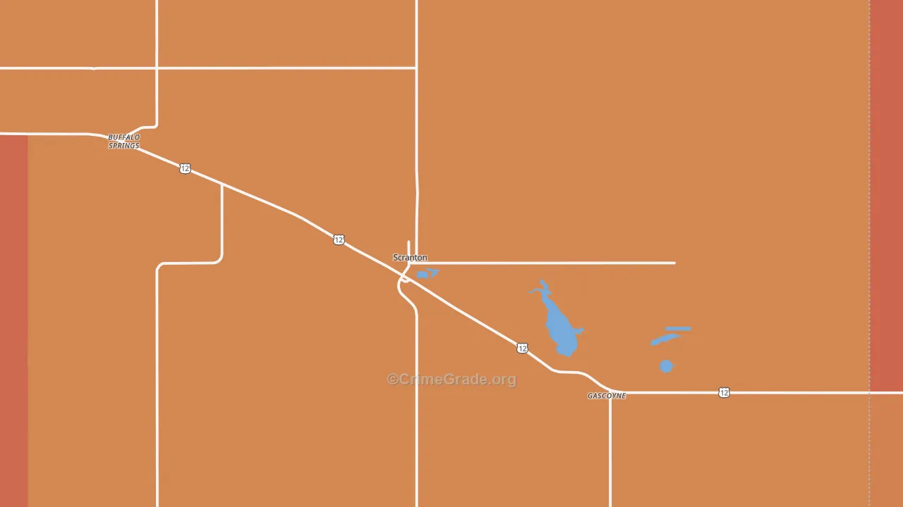 Scranton, ND Map of Drug-Related Crime Rates