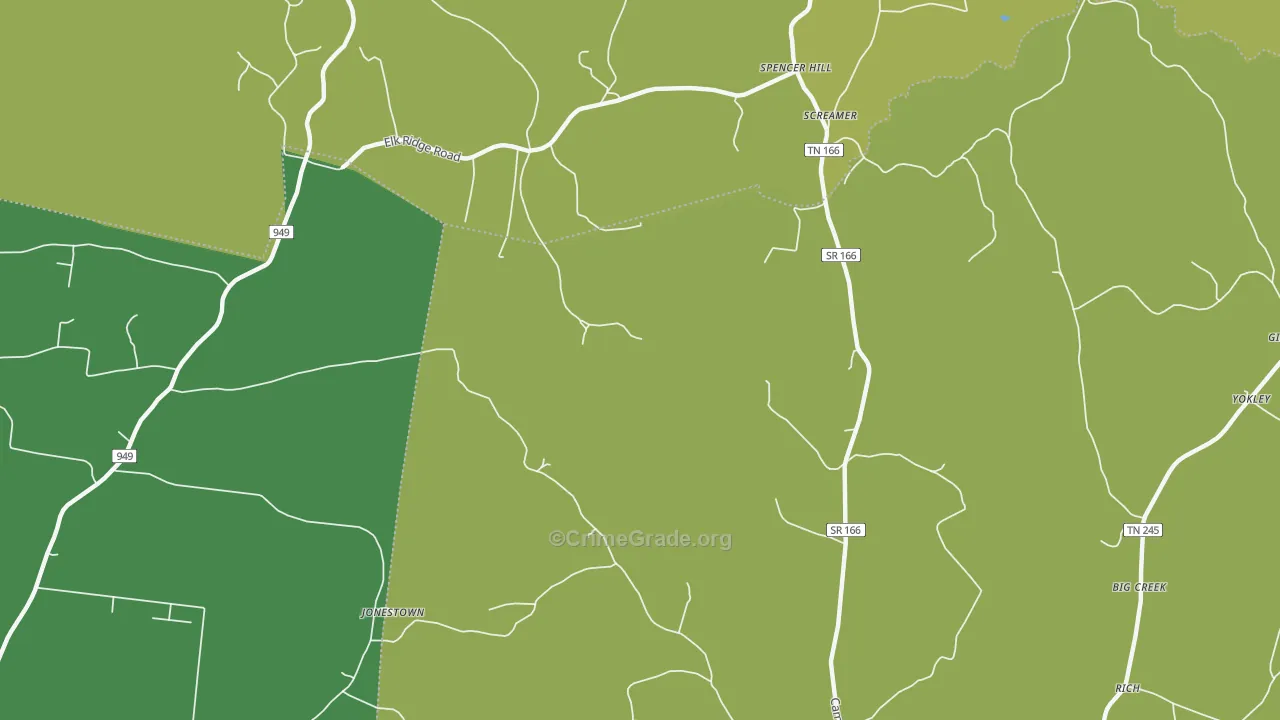 Screamer, TN Map of Drug-Related Crime Rates