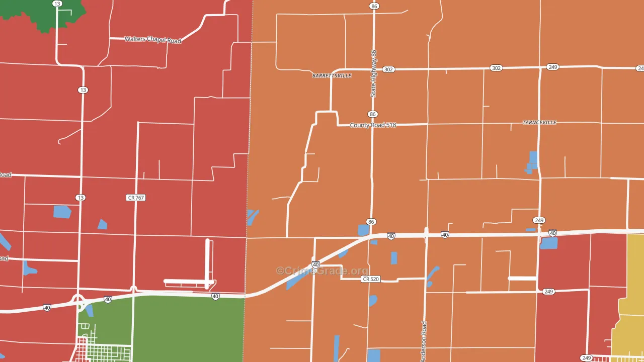 Screeton, AR Map of Drug-Related Crime Rates