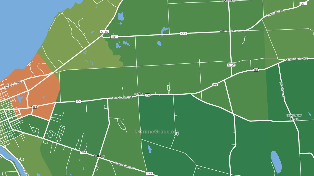 Scriba Center, NY Map of Drug-Related Crime Rates