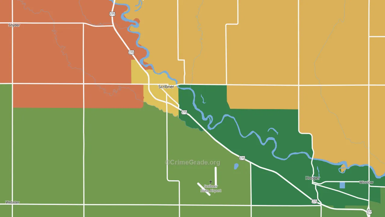 Scribner, NE Map of Drug-Related Crime Rates