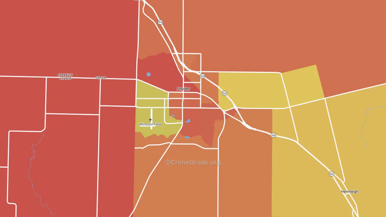 Scurry County, TX Map of Drug-Related Crime Rates