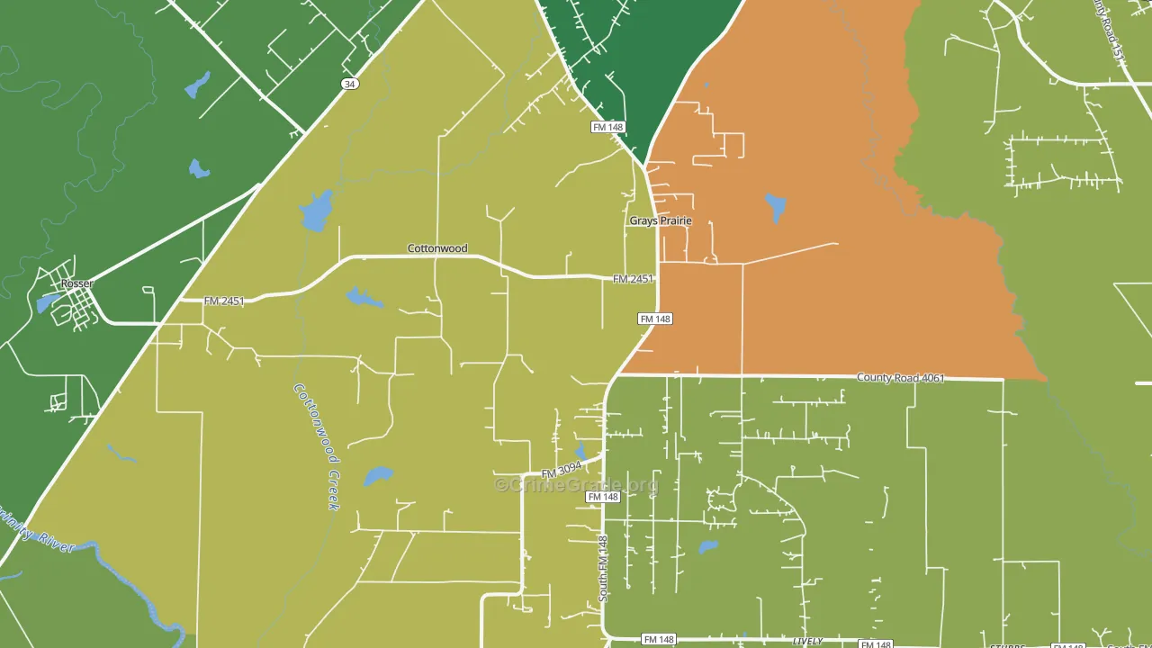 Scurry, TX Map of Drug-Related Crime Rates