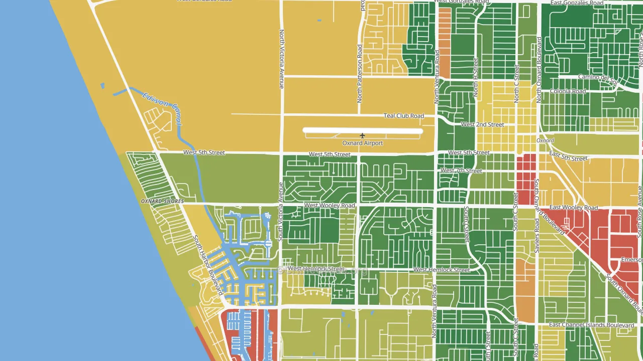 Sea View Estates, Oxnard, CA Map of Drug-Related Crime Rates