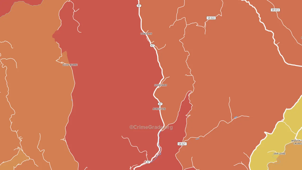 Seaboard, VA Map of Drug-Related Crime Rates