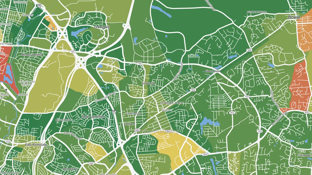 Seabrook, MD Map of Drug-Related Crime Rates