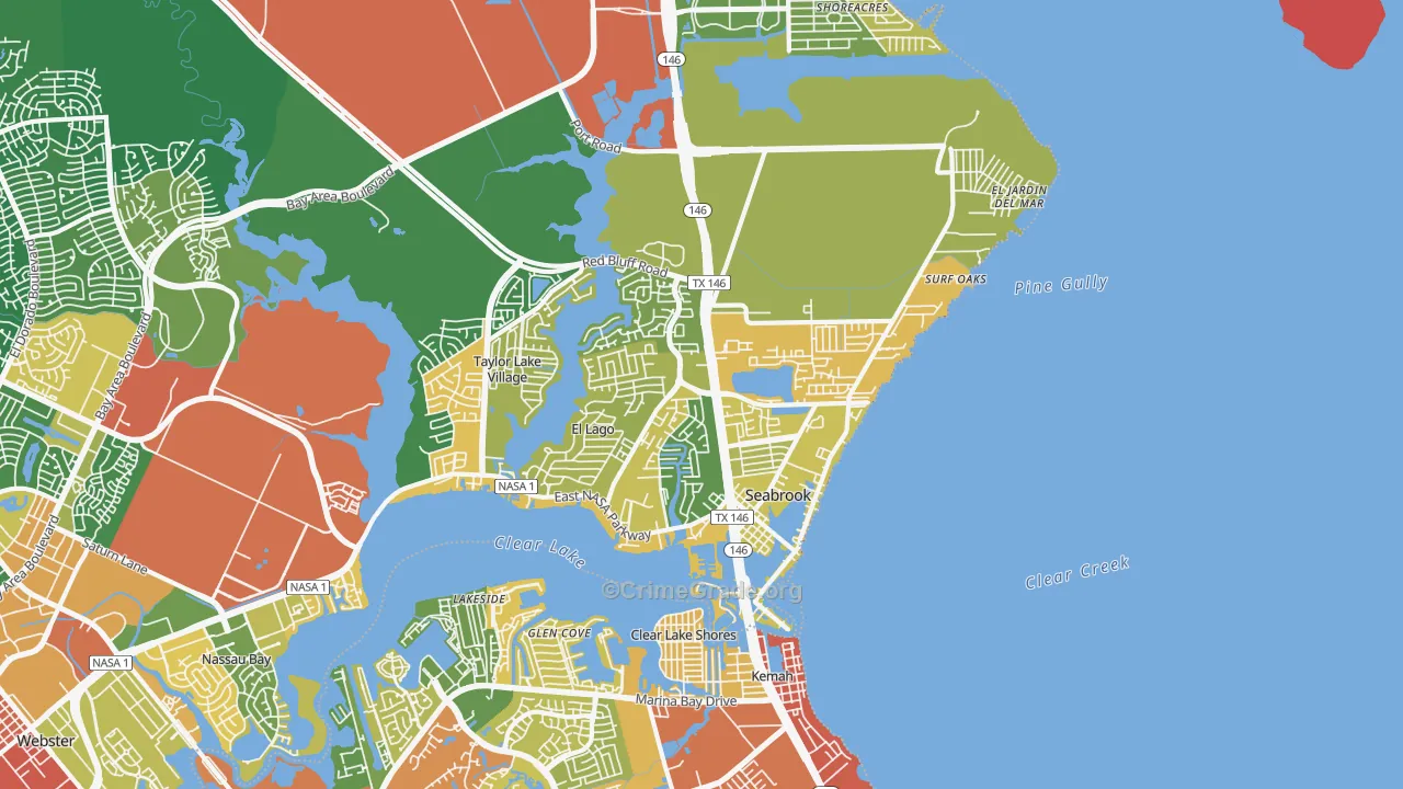Seabrook, TX Map of Drug-Related Crime Rates